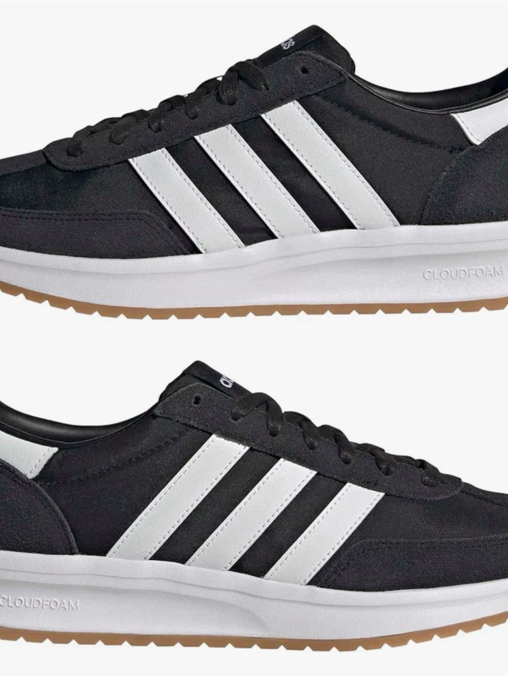 adidas cloudfoam Mens Run 70S 2.0 Sneakers Shoes Casual - Black/White